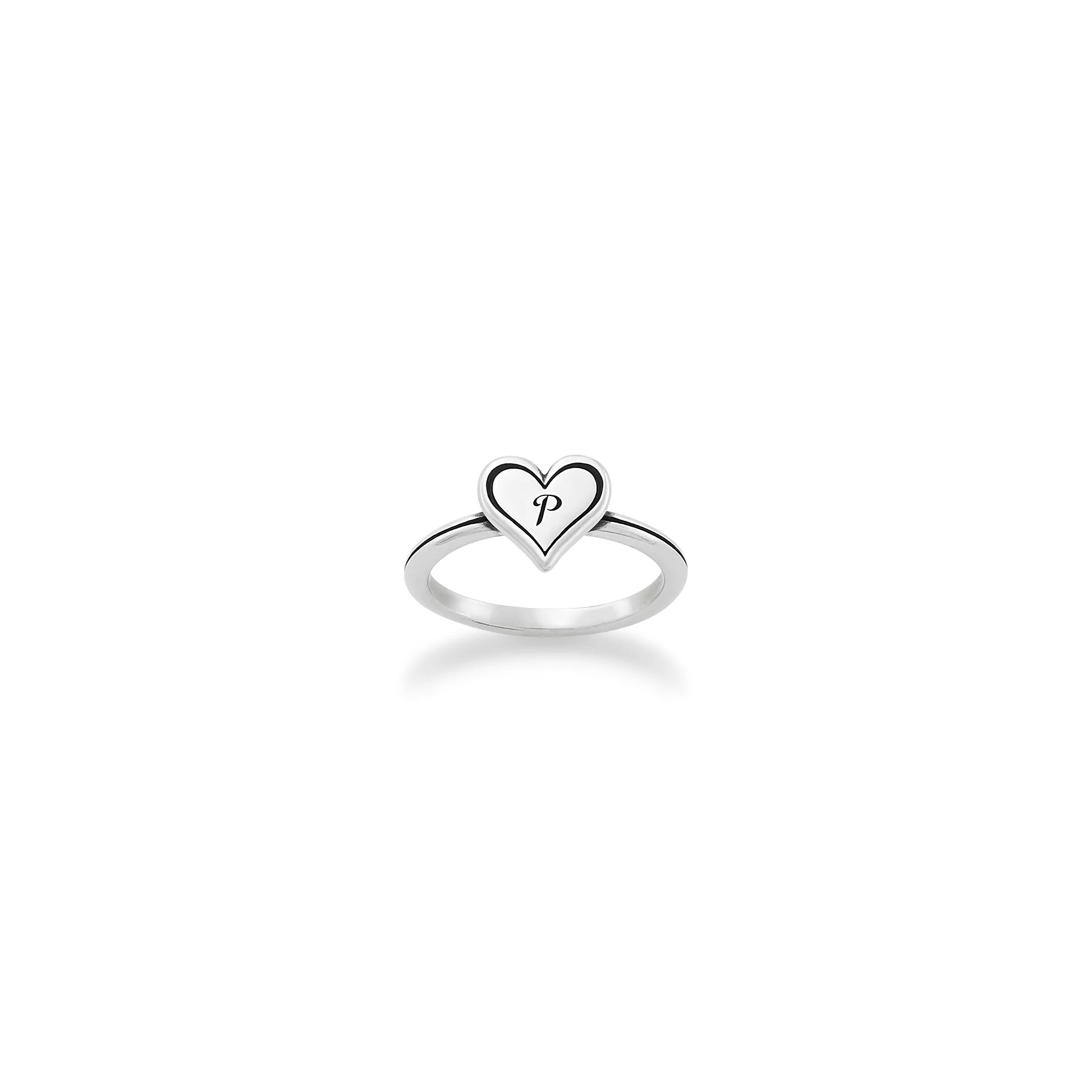 Delicate Heart Initial Ring