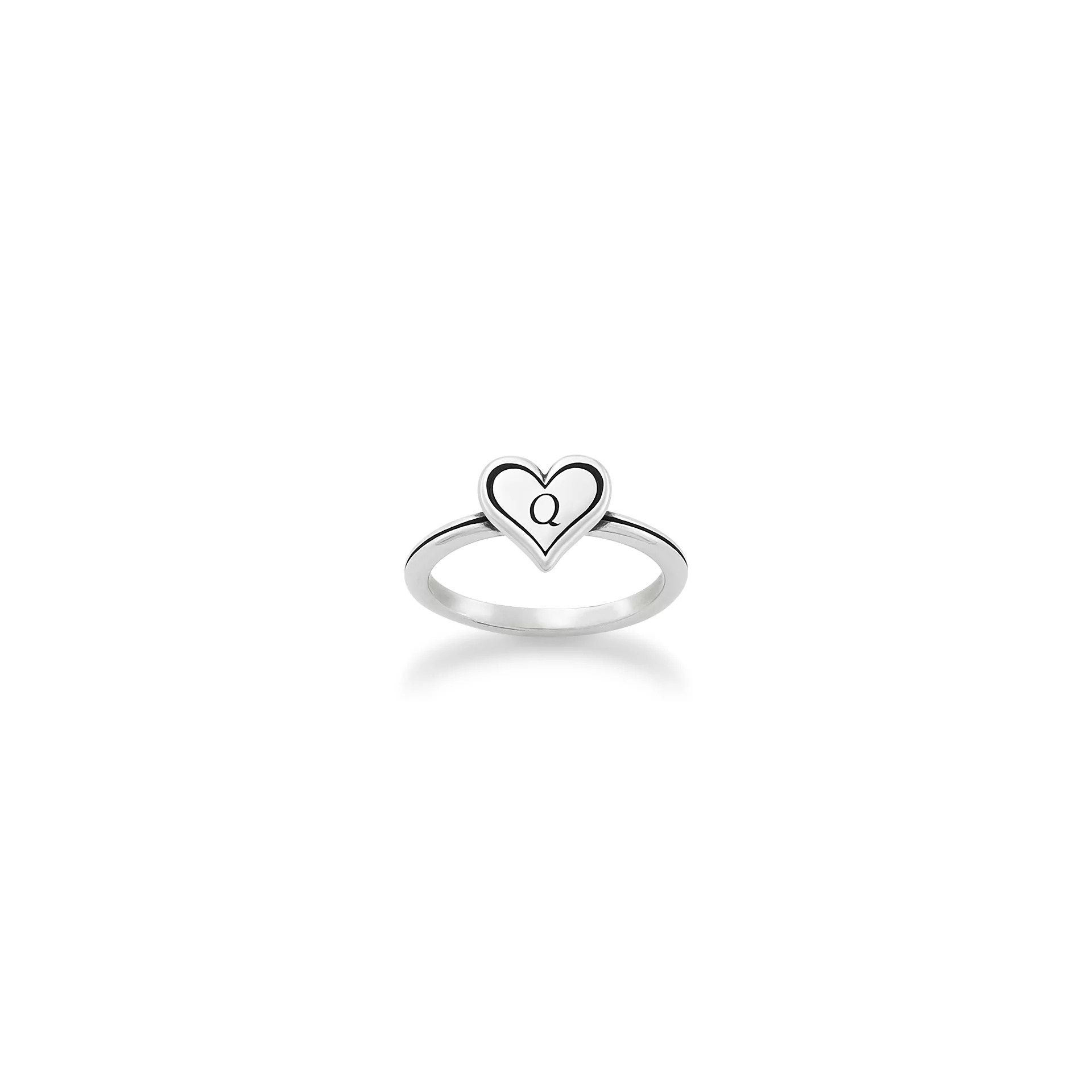 Delicate Heart Initial Ring
