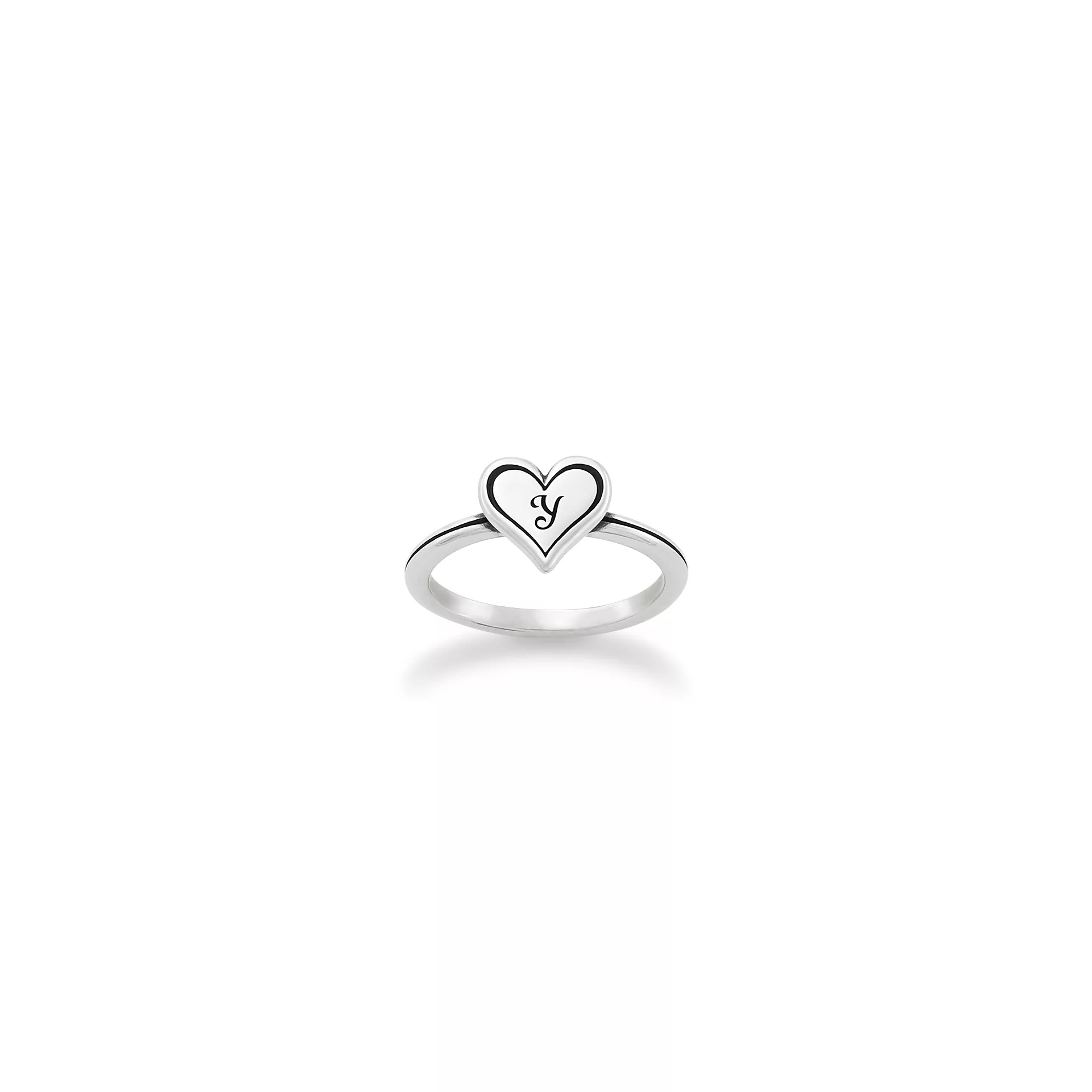 Delicate Heart Initial Ring