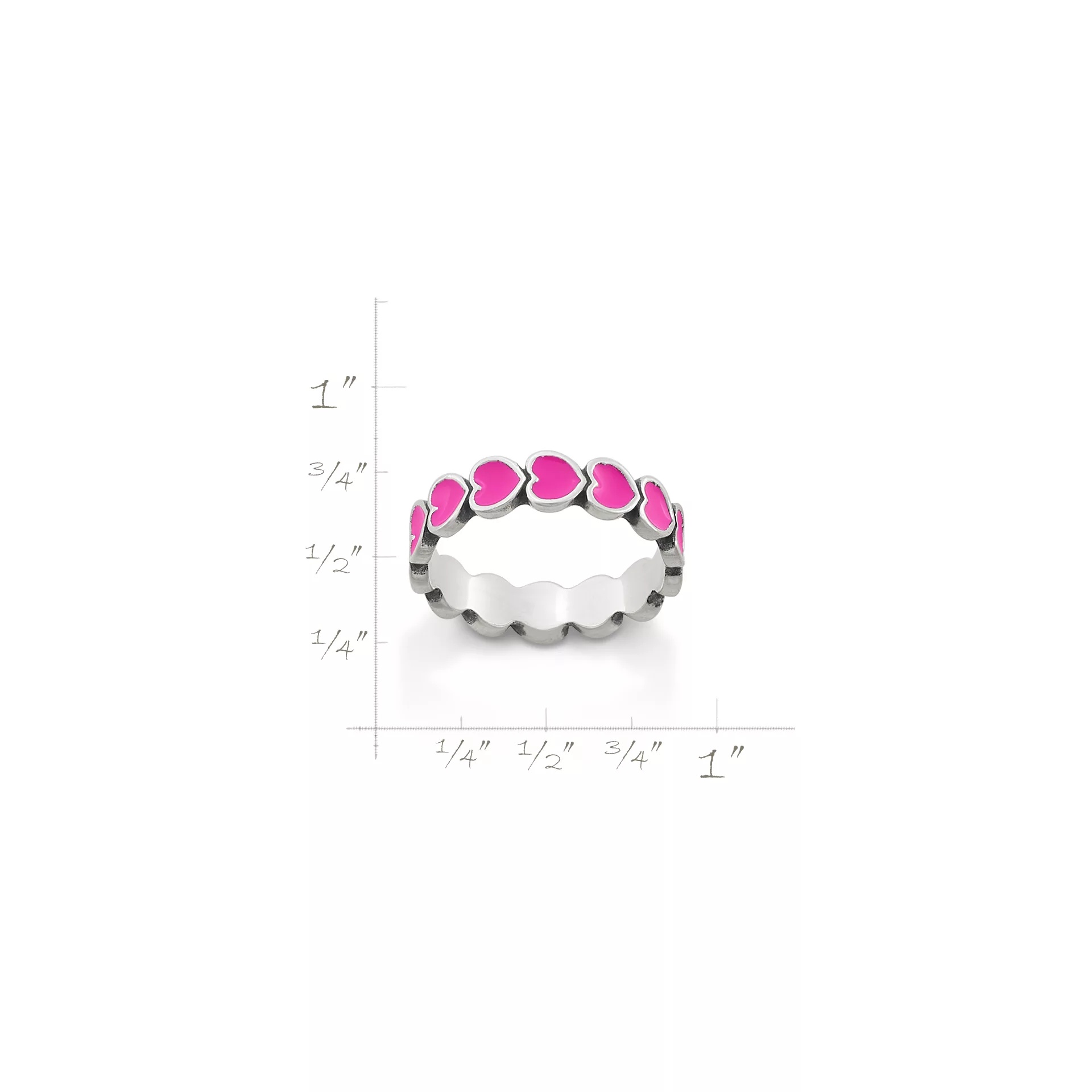 Enamel Connected Hearts Ring - Image 6