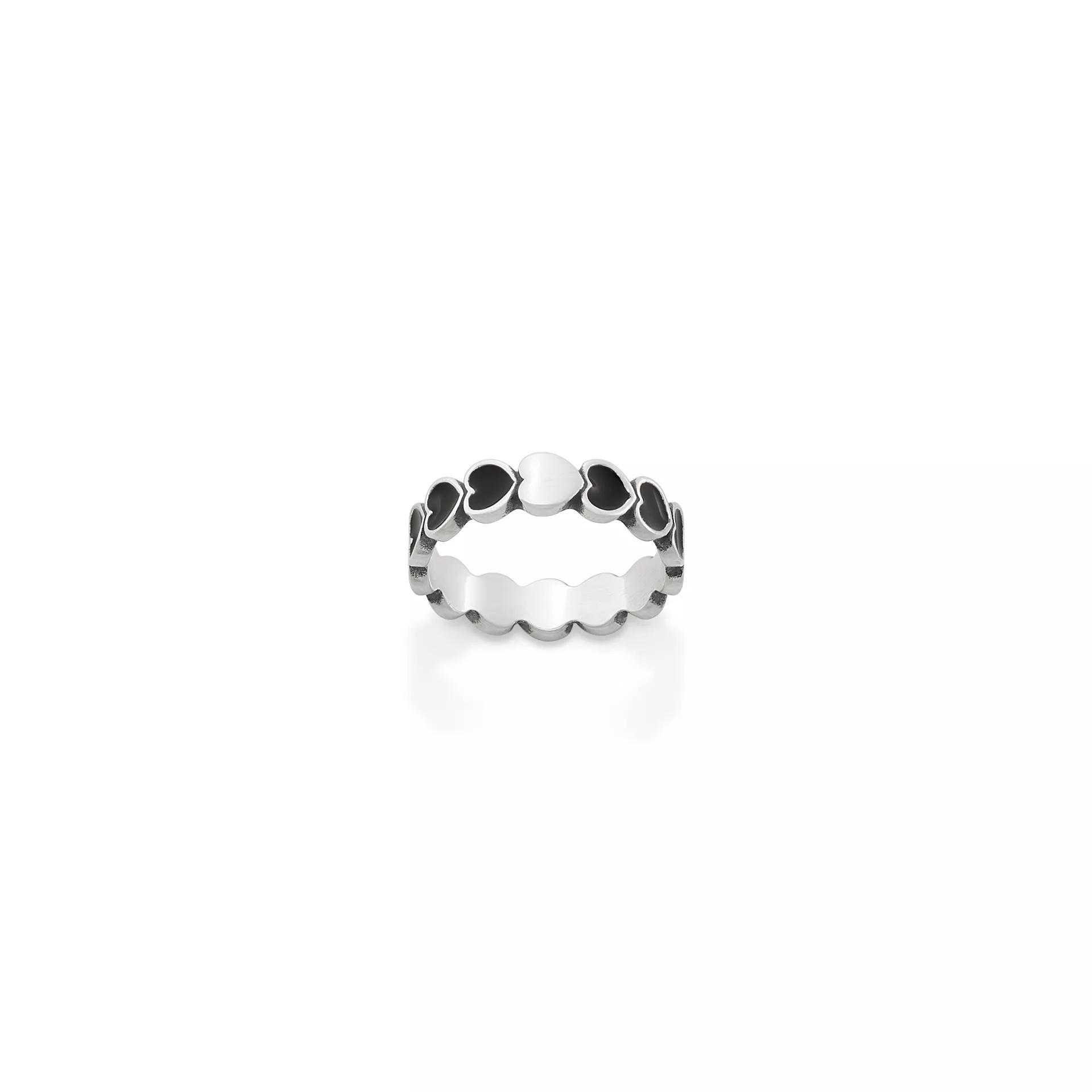 Enamel Connected Hearts Ring - Image 2