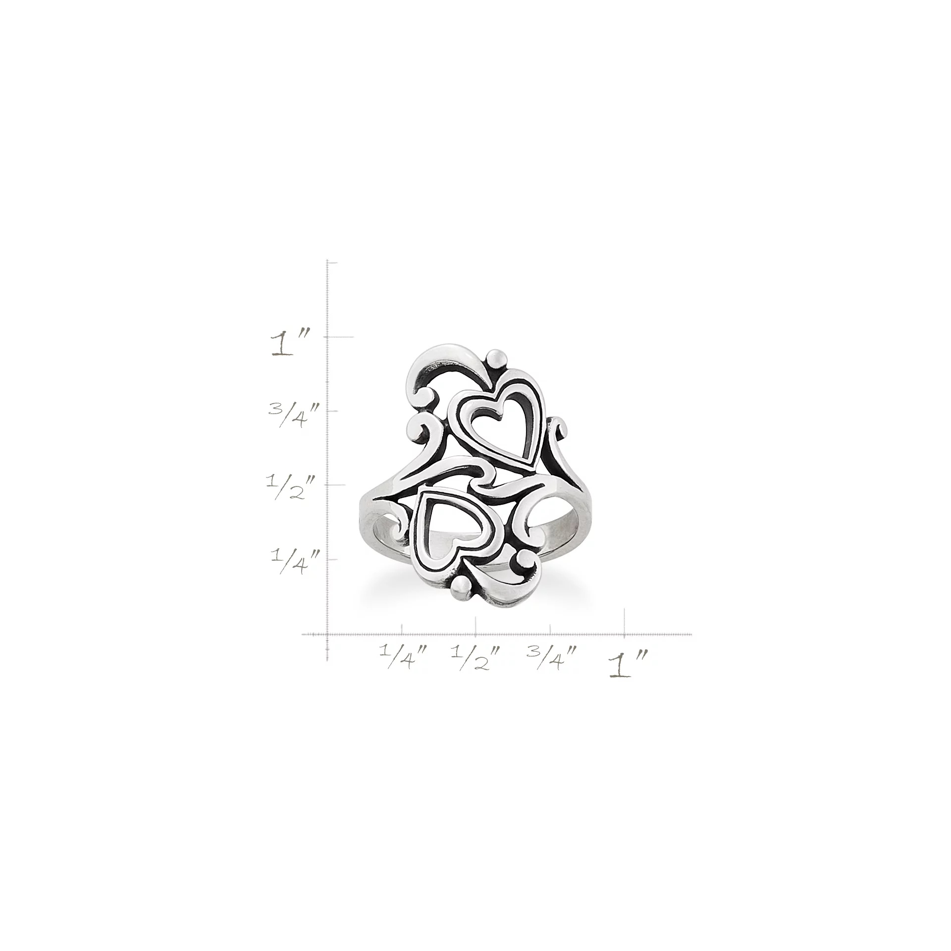 Swirls and Scrolls Hearts Ring - Image 4