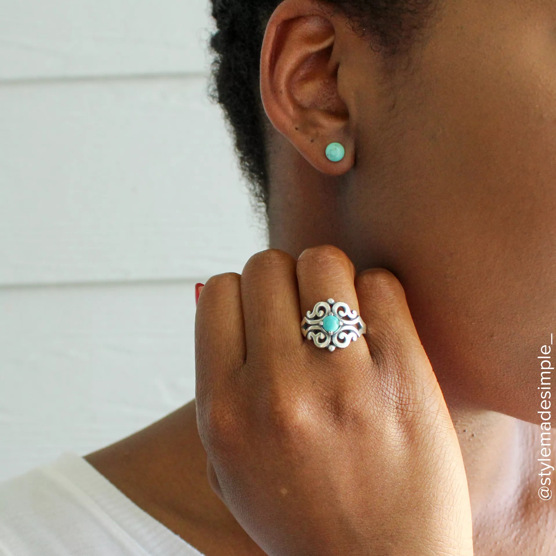 Round Gemstone Studs - Image 2