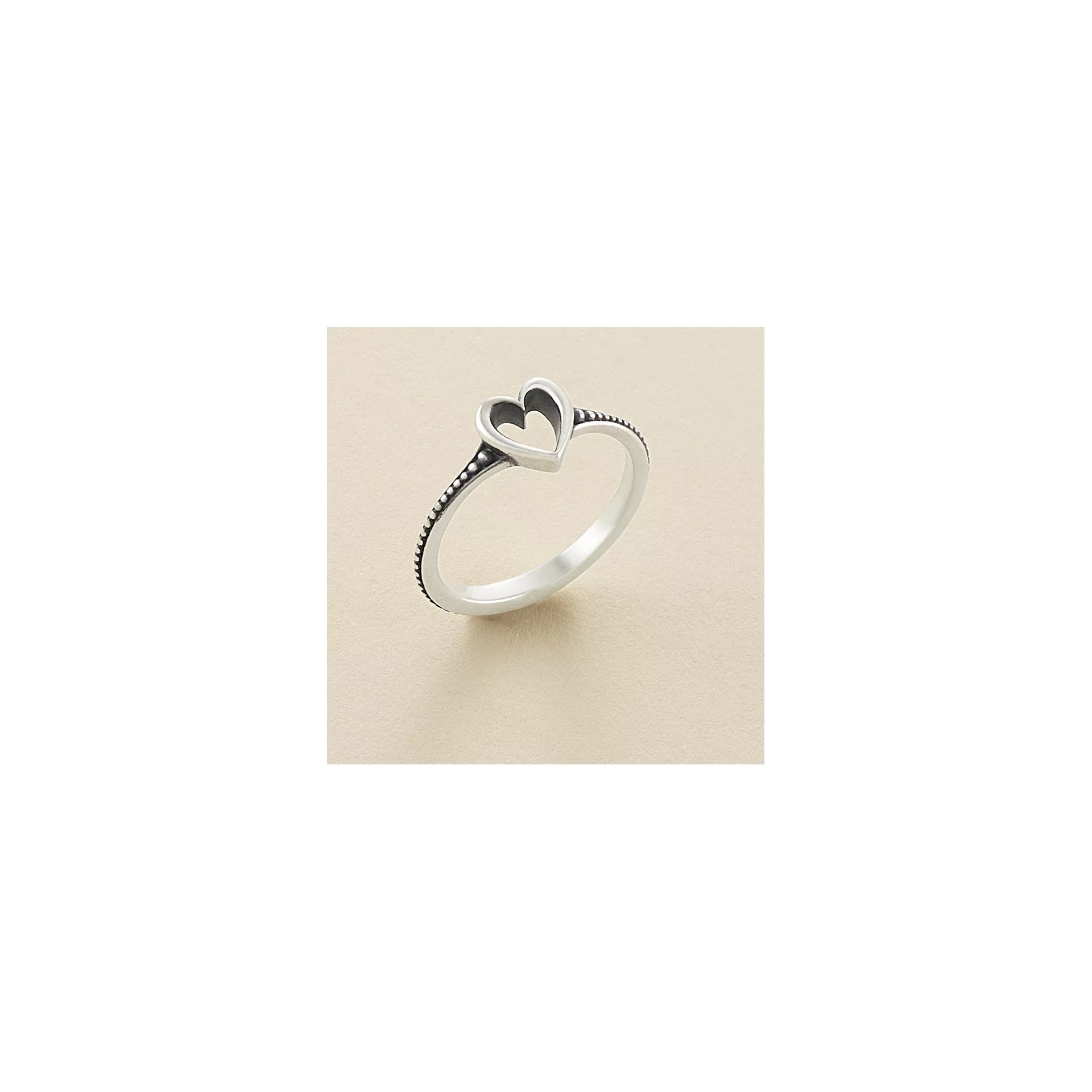 Delicate Heart Beaded Ring - Image 2