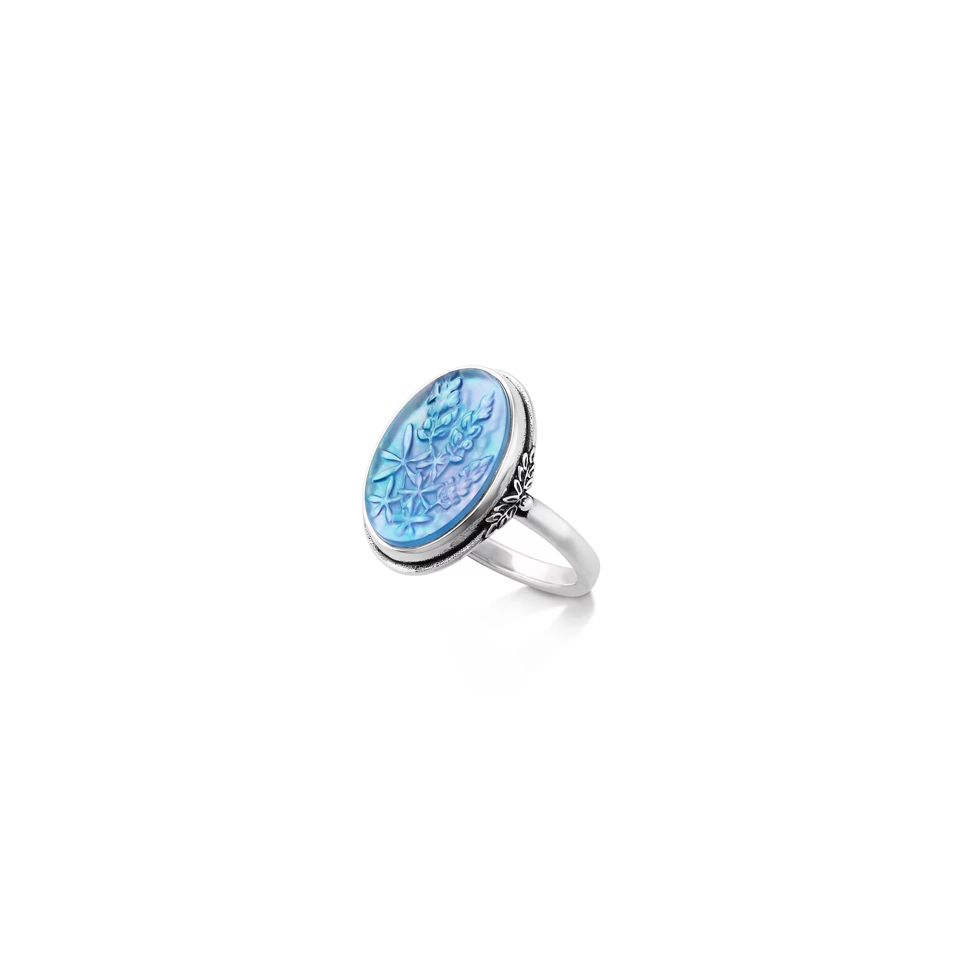 Sculpted Bluebonnet Layered Gemstone Ring - Image 2