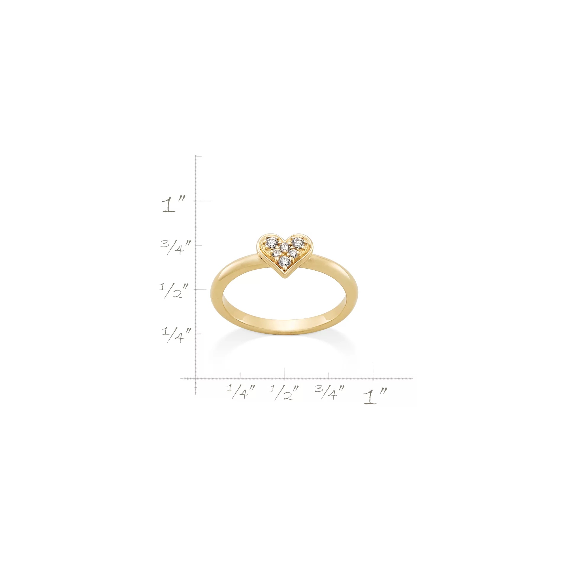 Delicate Pave Diamond Heart Ring - Image 6