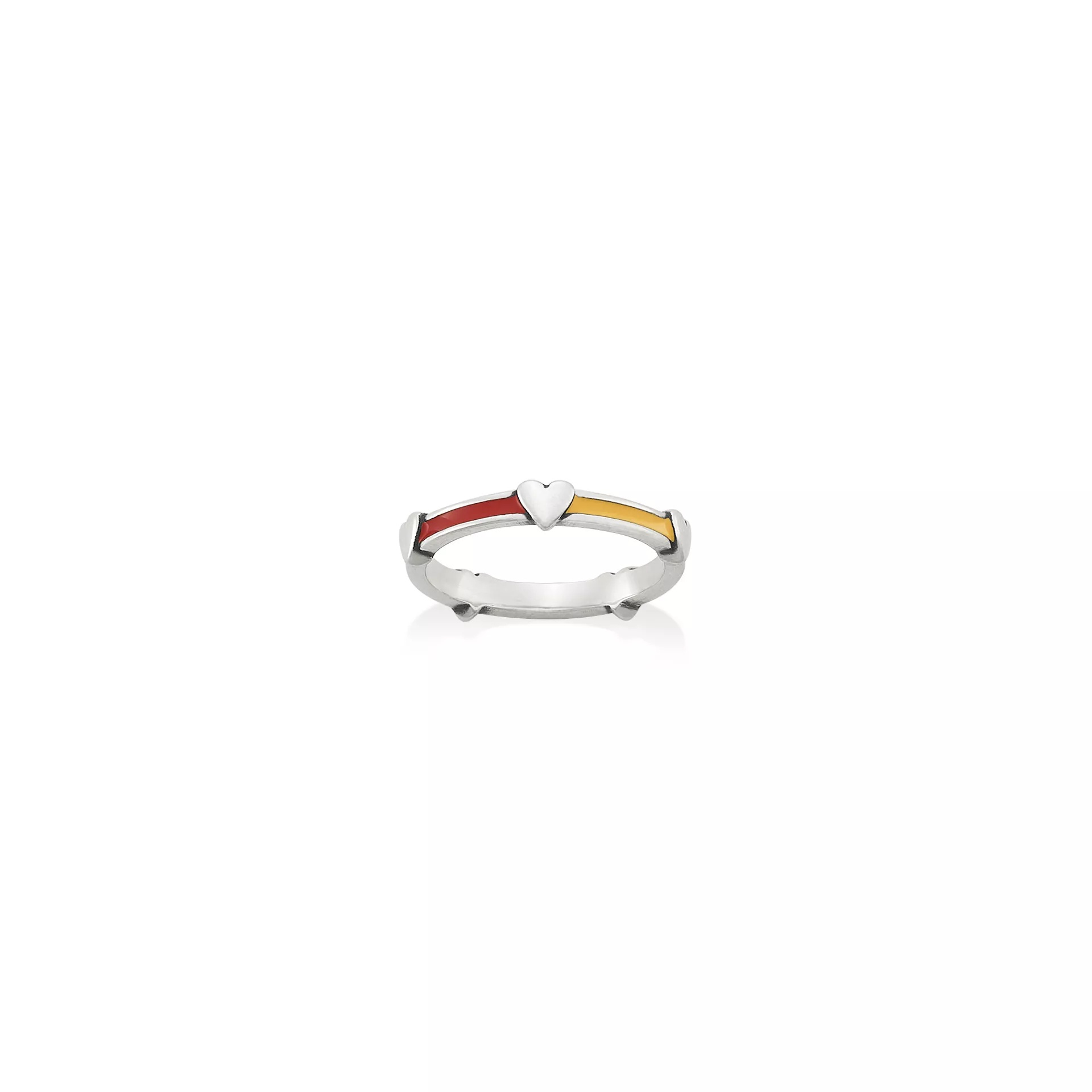 Enamel Band with Hearts Ring - Image 2