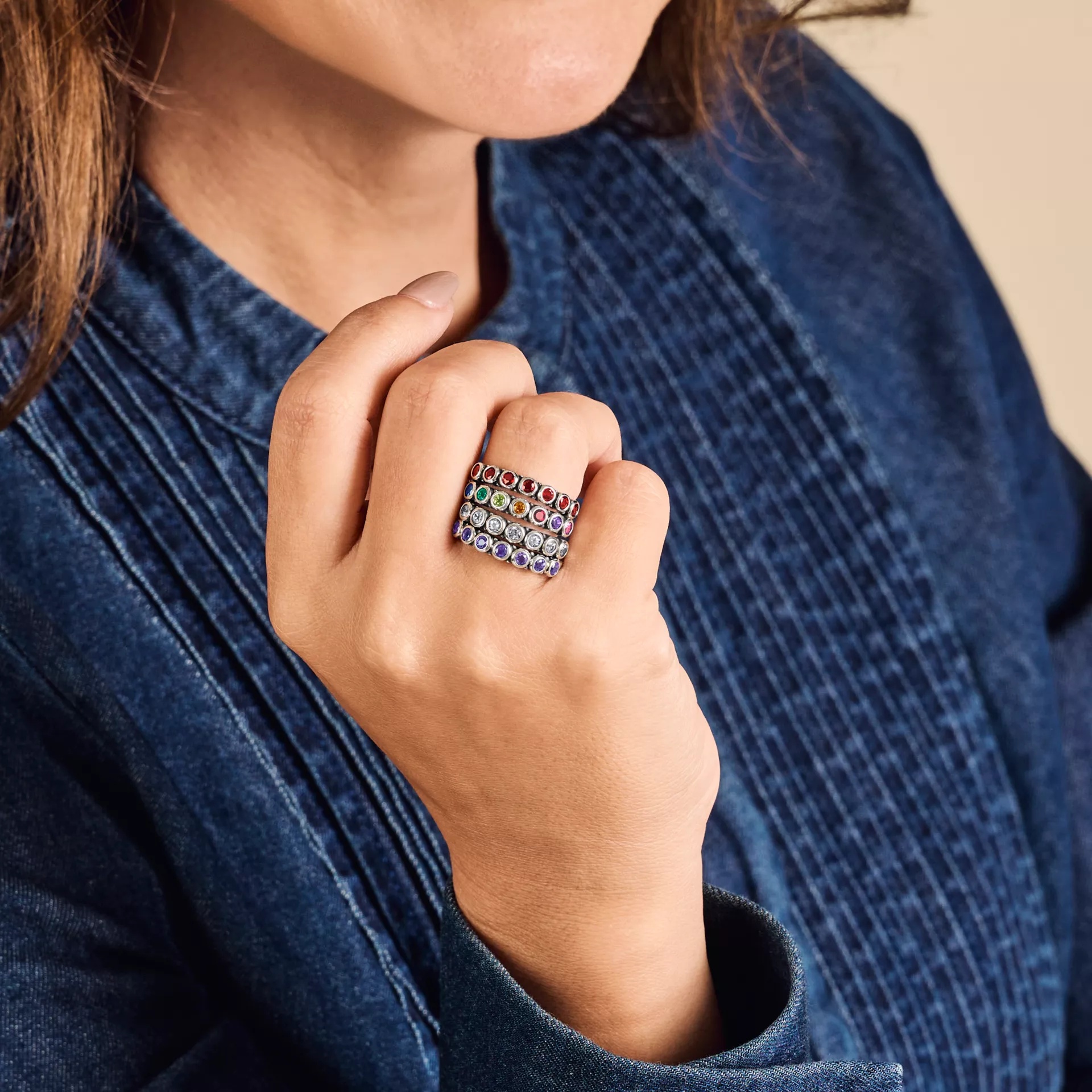 Gemstone Stacker Ring - Image 4