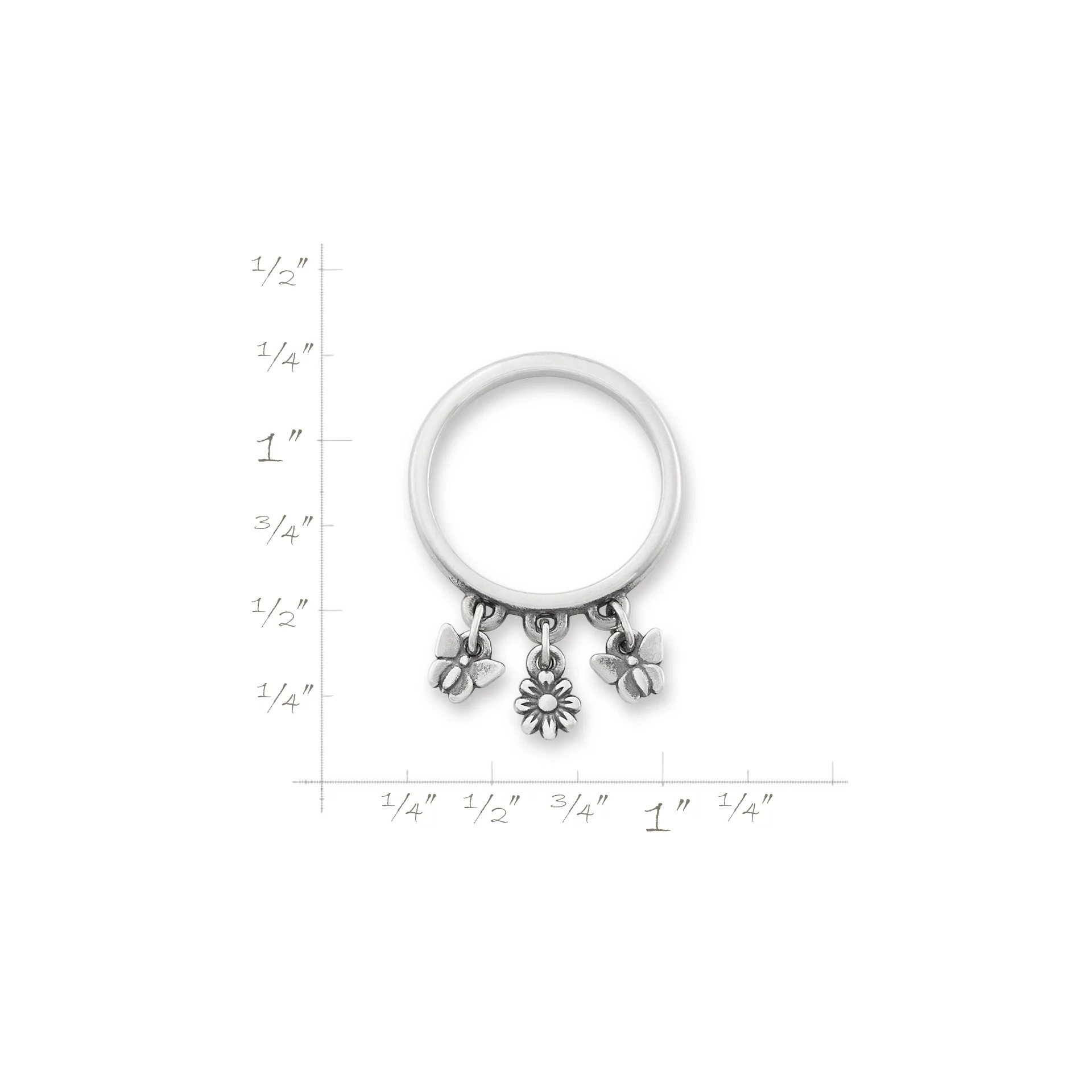 Daisy and Butterflies Dangle Ring - Image 4