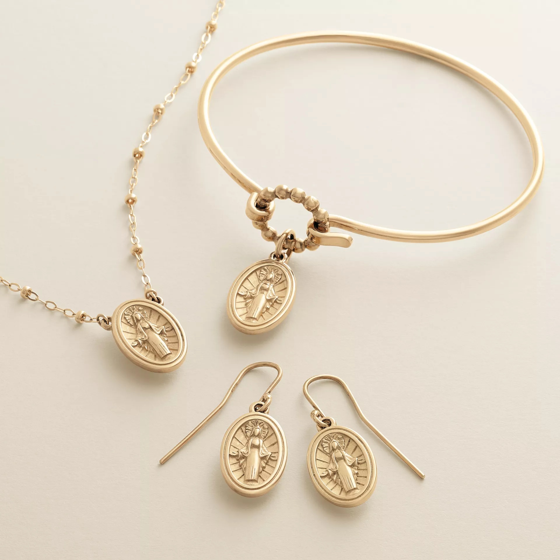 Virgin Mary Dangle EarShop All Rings - Image 3