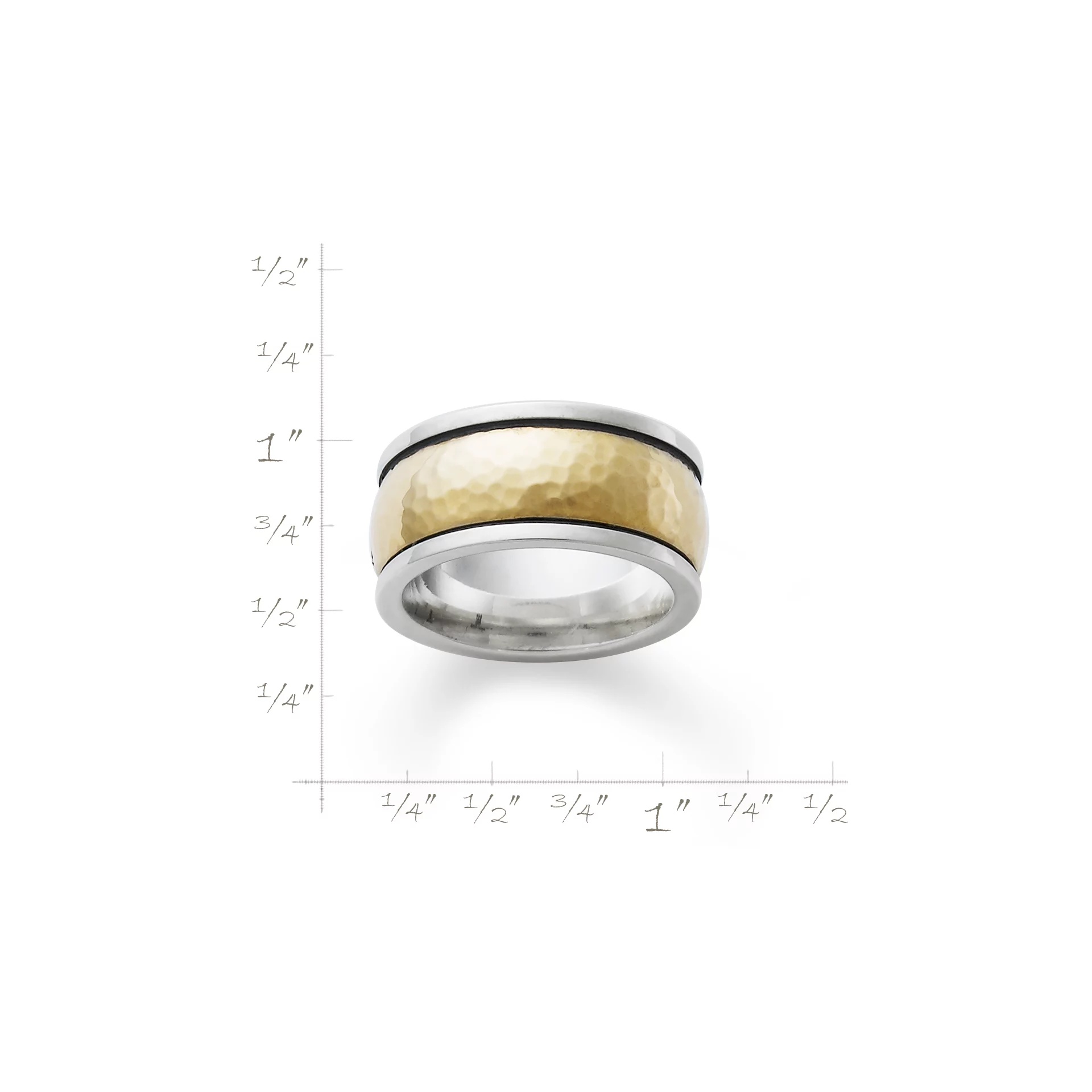 Wide Hammered Simplicity Wedding Ring - Image 2
