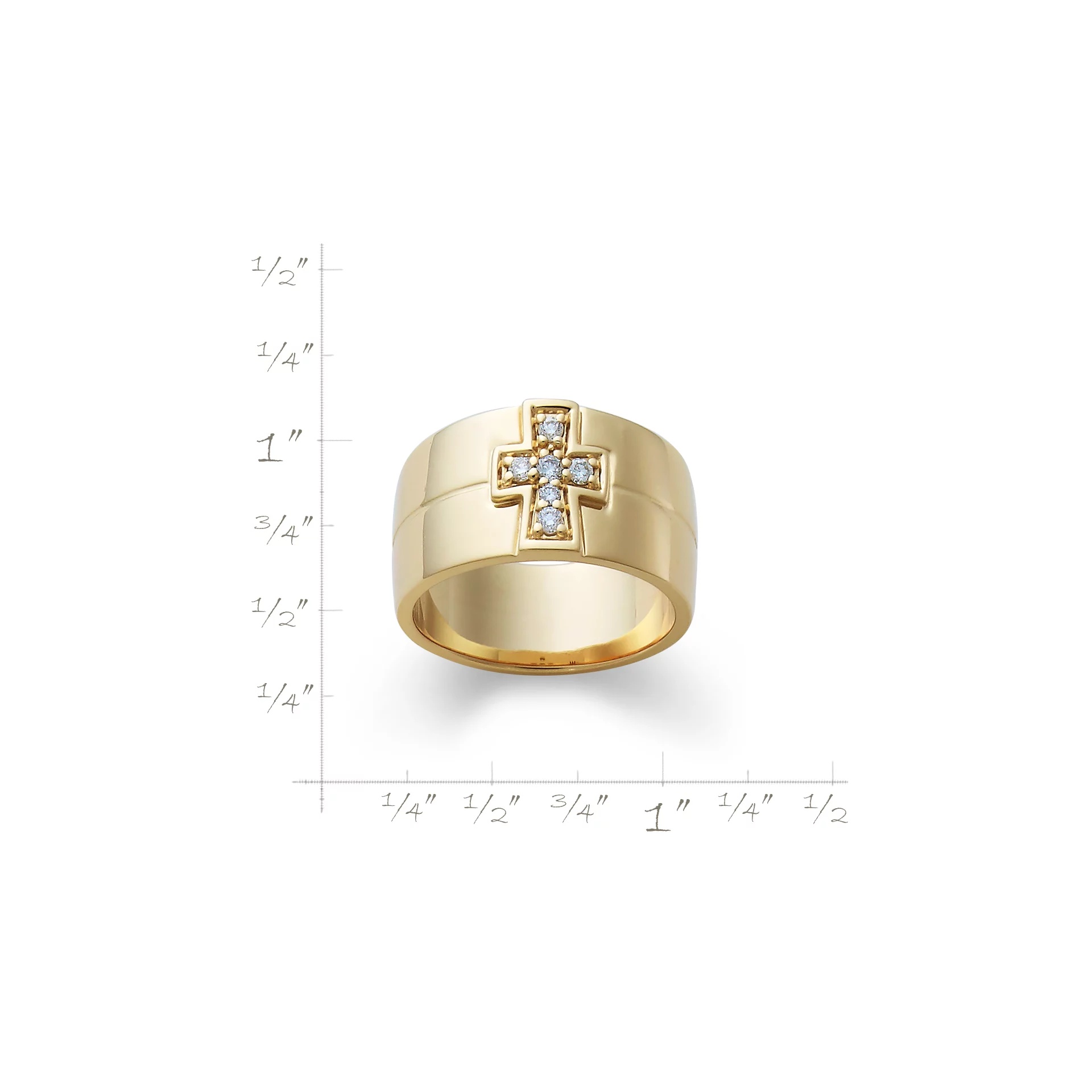 Diamond Cross Wedding Ring - Image 2